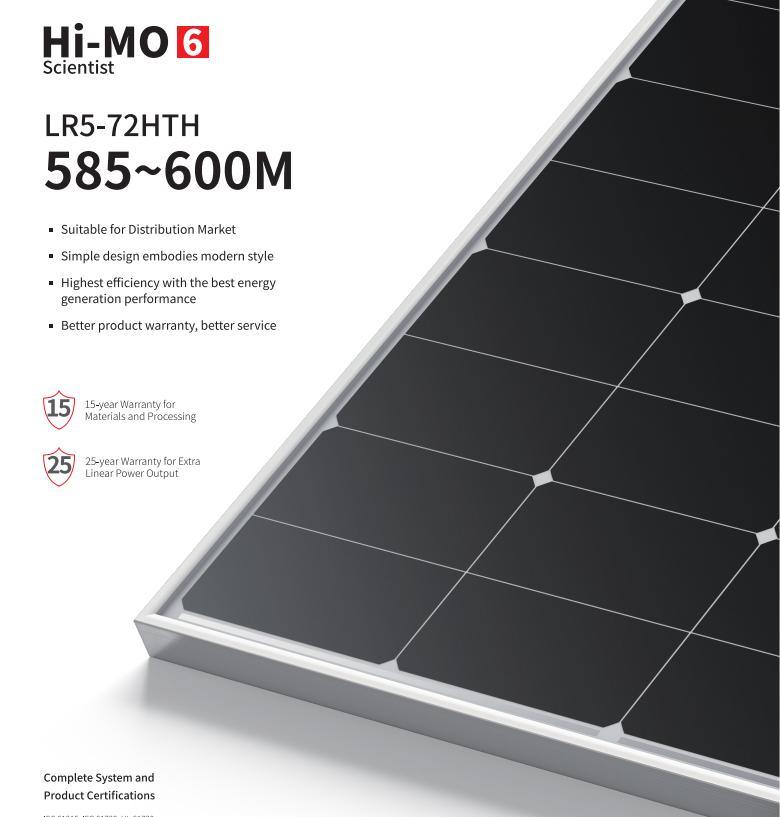 Longi Free Shipping 600W High Efficiency Half Cell Monocrystalline Solar Cell Panel