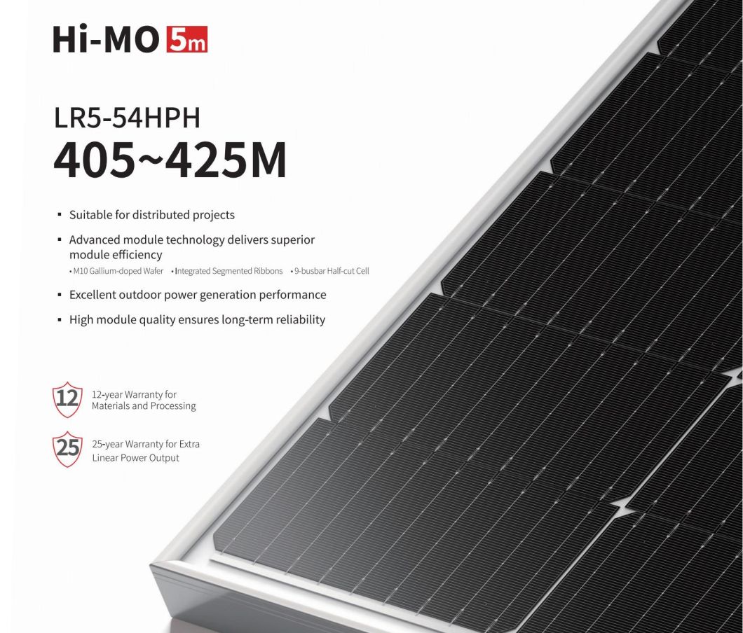 Longi Single-Side Perc Mono 400W Solar Panel 405W 410W 415W 420W