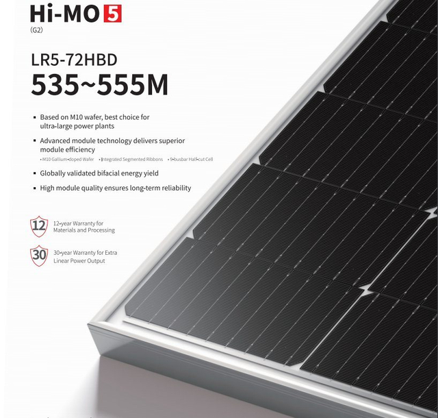 The New a-Class 550W182 Monocrystalline Silicon Solar Panel Outdoor Grid-Connected Photovoltaic Module